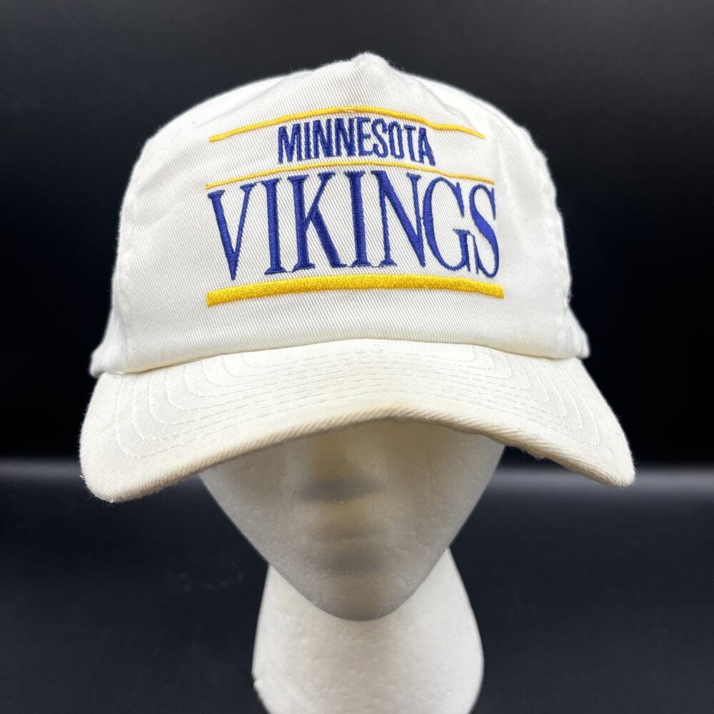 Vintage Annco Minnesota Vikings White Snapback Hat NFL Cap OSFA